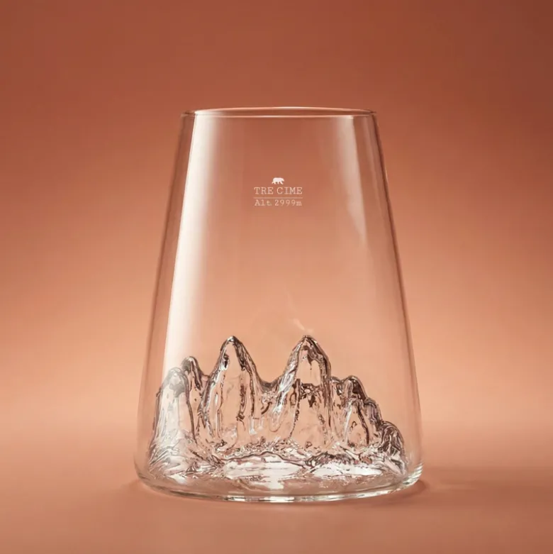 Verre design topographic : tre cime