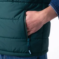 Veste bimatière sans manches vert S