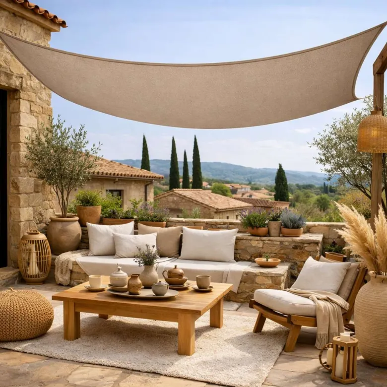 Voile ombrage rectangulaire - 2x3m Taupe
