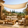 Voile ombrage rectangulaire - 4x5m Beige