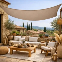 Voile ombrage rectangulaire - 4x5m Taupe