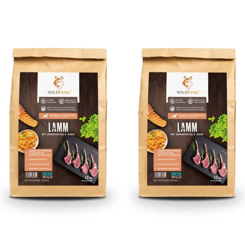 Wildfang® croquettes adultes à l'agneau - sans céréales - 2 x 2 kg